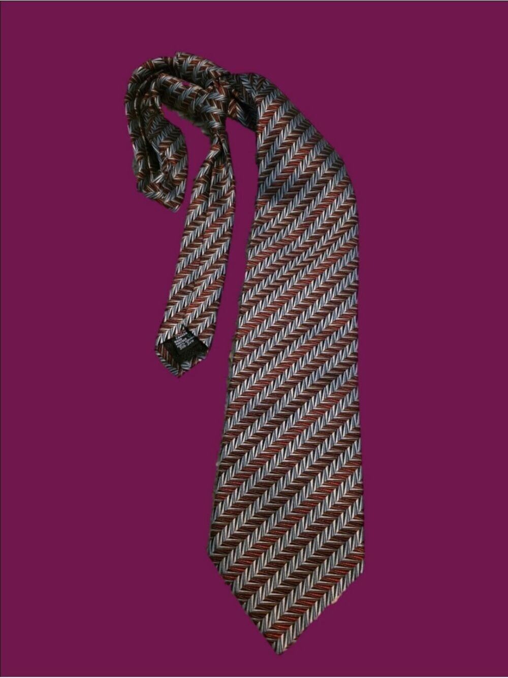 4/$67 Deal! Bellissimo Silk Chevron-Striped Men's Tie